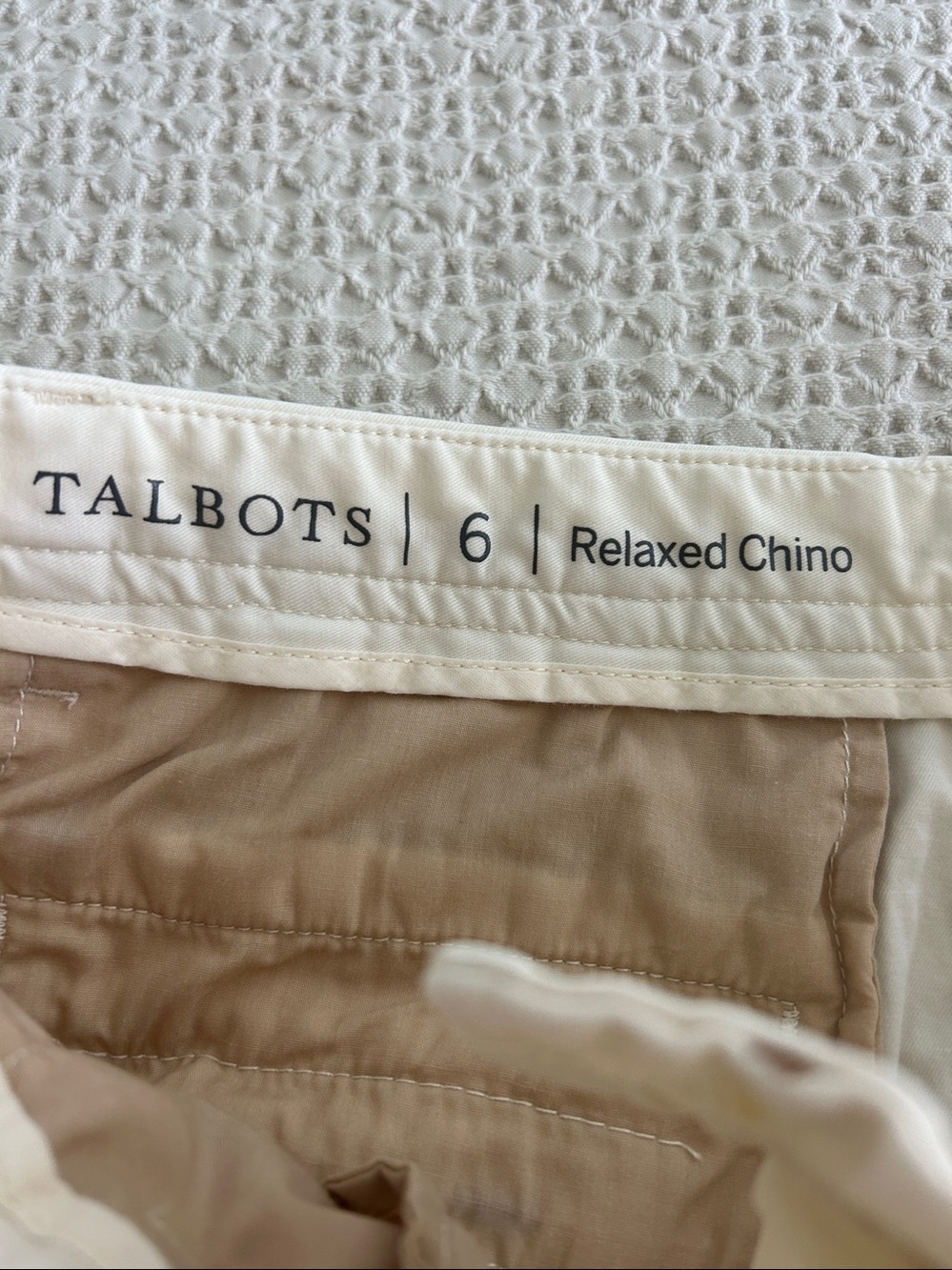 Talbots Relaxed Chino Pants in Beige and Cream - Picture 3 of 8